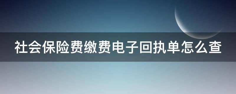 社会保险费缴费电子回执单怎么查（社会保险费缴费电子回执单怎么查e福州）