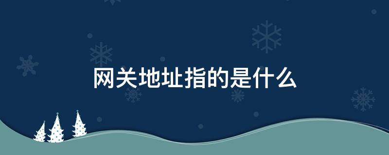 网关地址指的是什么 网关地址是什么?