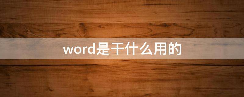 word是干什么用的（电脑word是干什么用的）