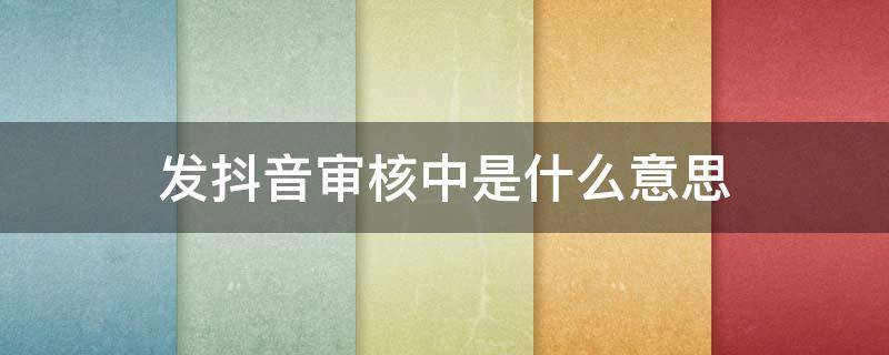 发抖音审核中是什么意思（发抖音审核中是什么意思要钱吗）