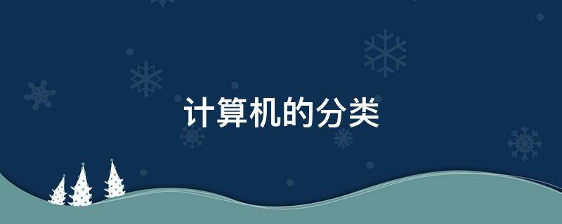 计算机的分类（计算机的分类方法有多种,按照计算机的性能）