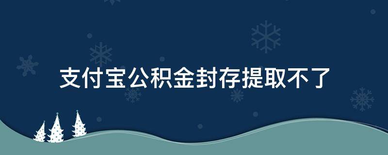支付宝公积金封存提取不了 支付宝公积金封存怎么提取不了