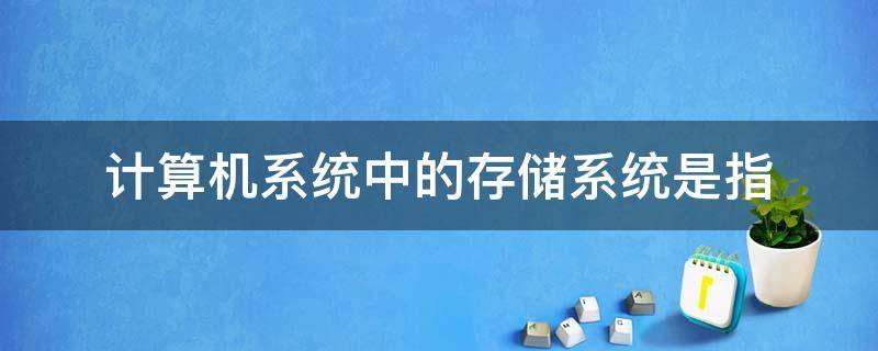 计算机系统中的存储系统是指 计算机中存储系统一般指
