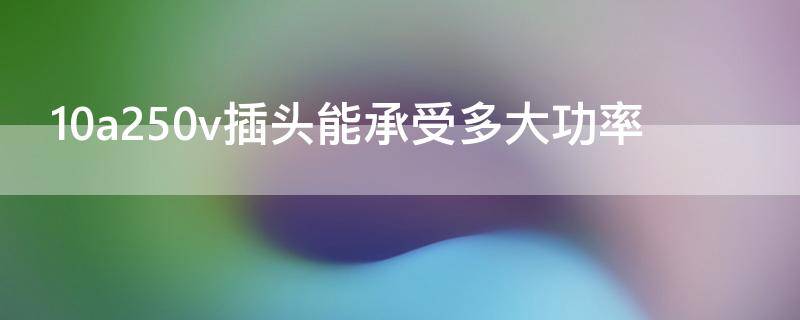 10a250v插头能承受多大功率（10a250v插头能承受多大功率怎么接）