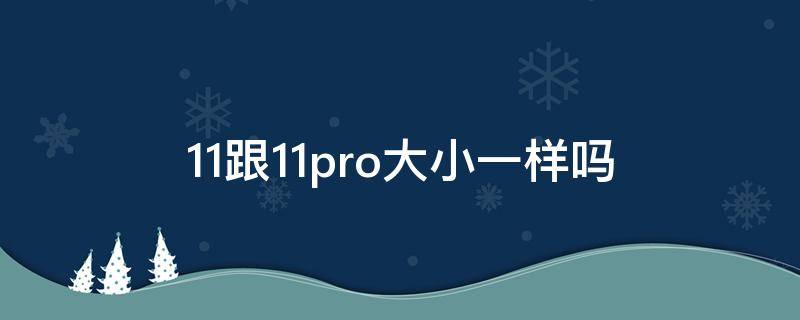 11跟11pro大小一样吗 iphone11和11pro大小一样吗