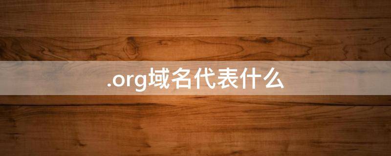 .org域名代表什么（org域名代表什么机构的名称）
