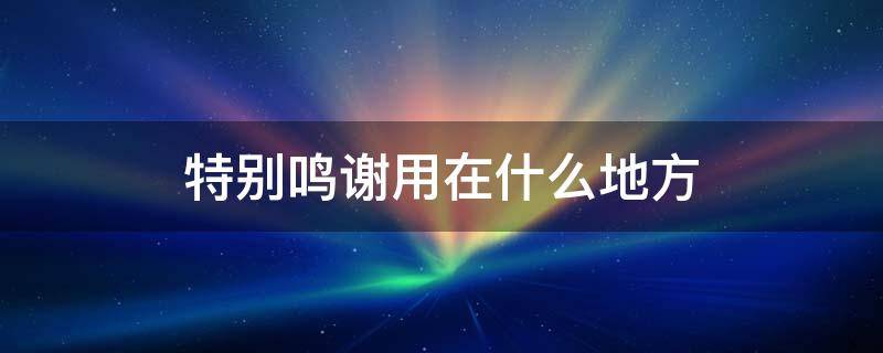 特别鸣谢用在什么地方（特别鸣谢用在什么地方比较好）
