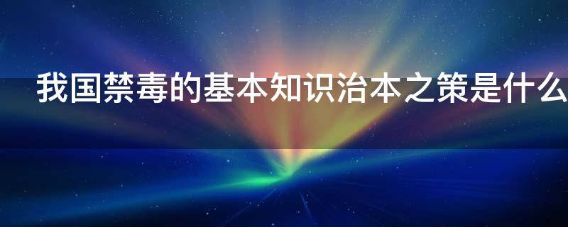 我国禁毒的基本知识治本之策是什么（我国禁毒的基本知识治本之策是什么意思）