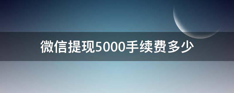 微信提现5000手续费多少（微信分期可以提现吗）