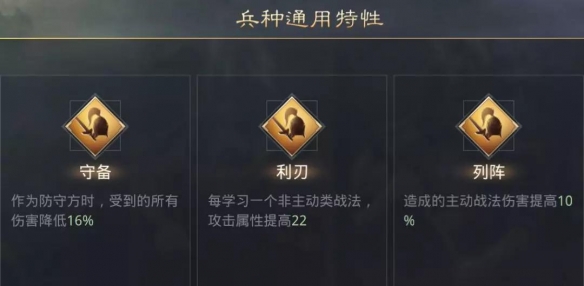 率土之滨兵种特性有什么用 率土之滨兵种特性