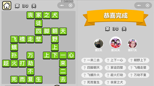 成语升官记第30关答案是什么（成语升官记所有答案）