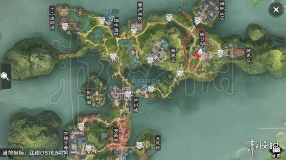 楚留香5.9打坐位置