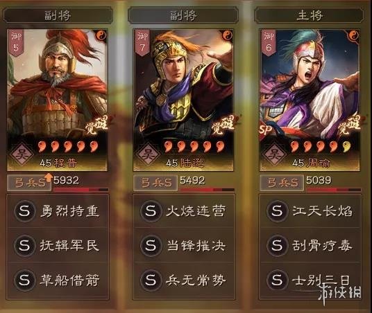 三国志战略版SP周瑜陆逊程普阵容推荐