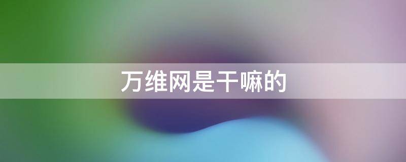 万维网是干嘛的 万维网是干什么的