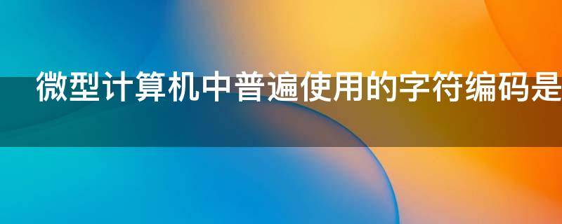 微型计算机中普遍使用的字符编码是什么码