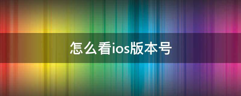 怎么看ios版本号（怎么查ios版本是多少）