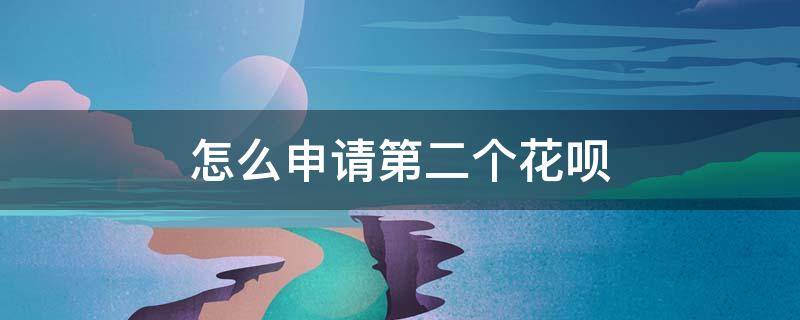 怎么申请第二个花呗（怎么申请第二个花呗号）