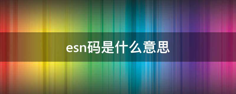 esn码是什么意思（手机pesn码是什么意思）