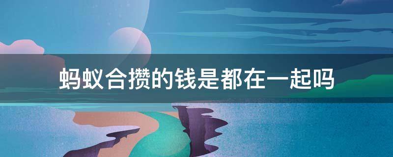 蚂蚁合攒的钱是都在一起吗（蚂蚁合花自动攒的钱去哪了）