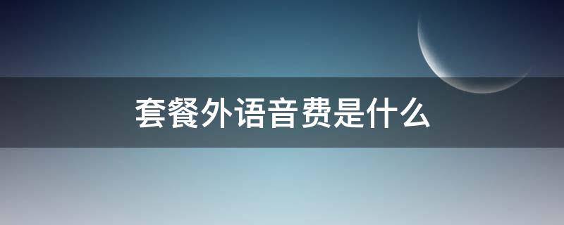 套餐外语音费是什么（套餐外语音费是什么费用）