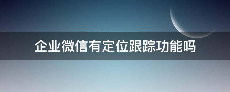 企业微信有定位跟踪功能吗（企业微信可以随时定位吗）