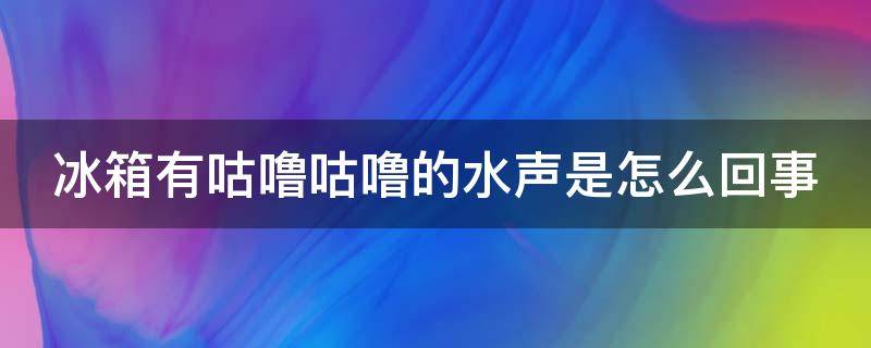 冰箱有咕噜咕噜的水声是怎么回事（冰箱有咕噜咕噜的水声是怎么回事视频）