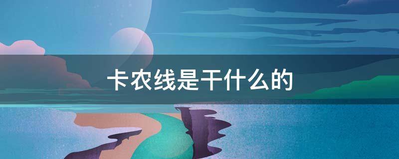 卡农线是干什么的（卡农线是啥）