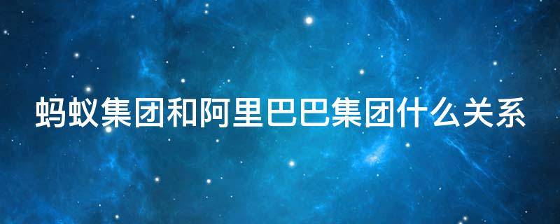 蚂蚁集团和阿里巴巴集团什么关系（蚂蚁集团）