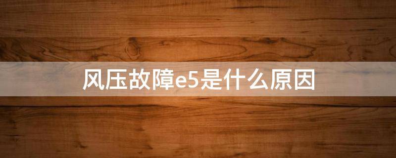 风压故障e5是什么原因（e5风机或风压开关故障）
