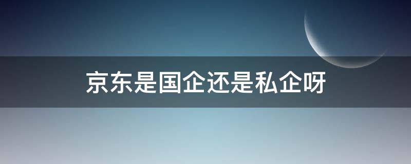 京东是国企还是私企呀（京东是国企还是央企）