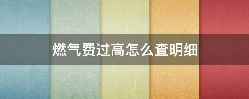 燃气费过高怎么查明细（燃气费高了去哪查）