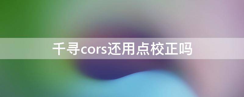 千寻cors还用点校正吗 千寻cors使用方法