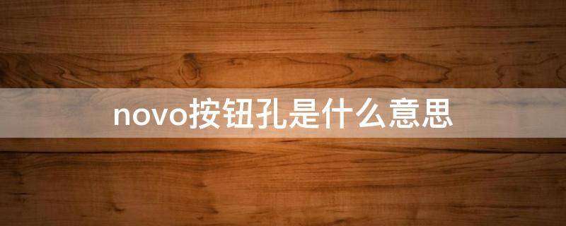 novo按钮孔是什么意思 novo孔怎么用