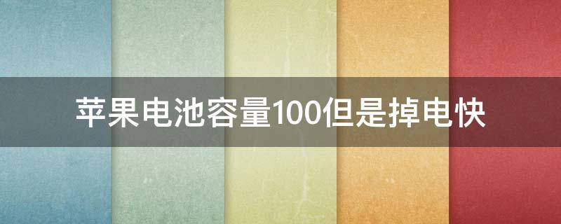 苹果电池容量100但是掉电快（苹果手机电池容量100但是掉电快）