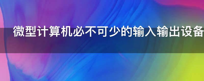 微型计算机必不可少的输入输出设备 微型计算机必不可少的输入输出设备是什么?