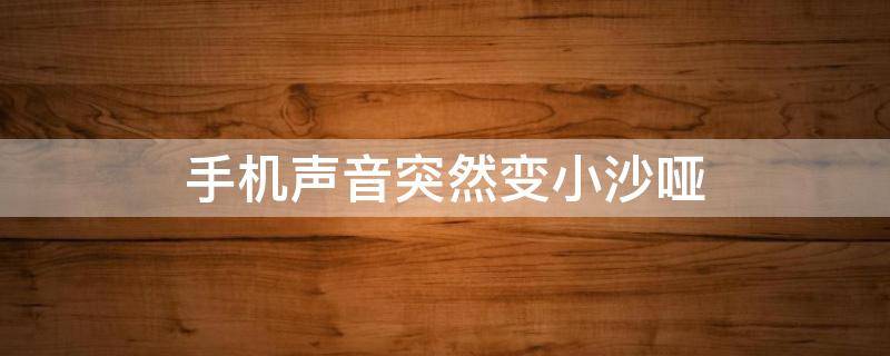 手机声音突然变小沙哑 手机声音突然变小沙哑是怎么回事