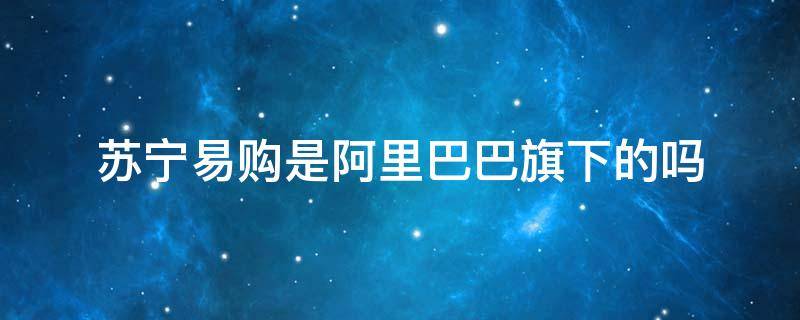 苏宁易购是阿里巴巴旗下的吗（苏宁易购是不是阿里巴巴旗下）