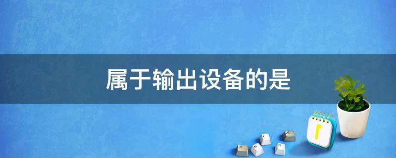 属于输出设备的是什么（下列设备中完全属于输出设备的是什么）