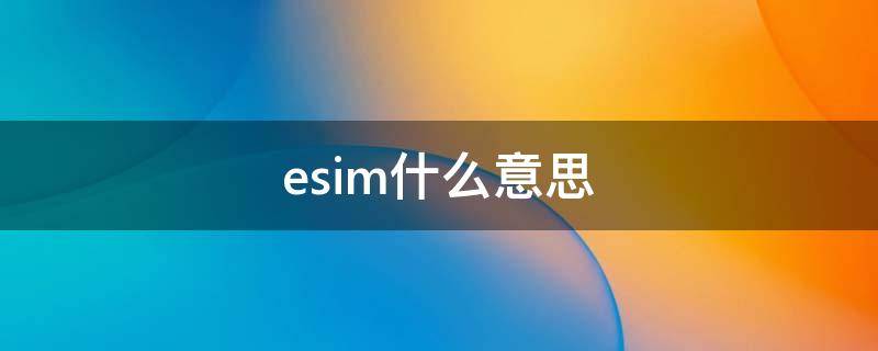 esim什么意思（oppo手表esim什么意思）